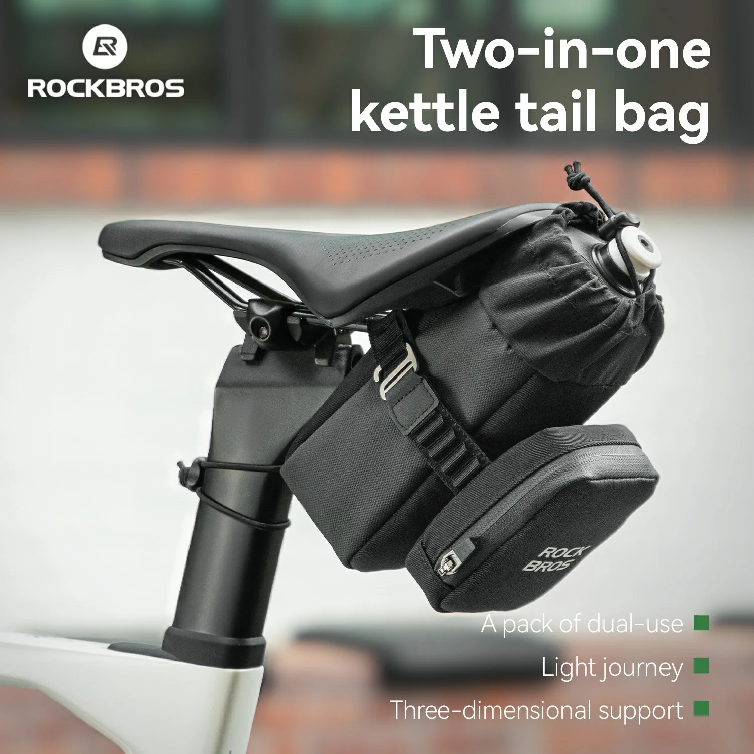Cycling Two-in-one Bicycle Kettle Tail Bag - Image 7