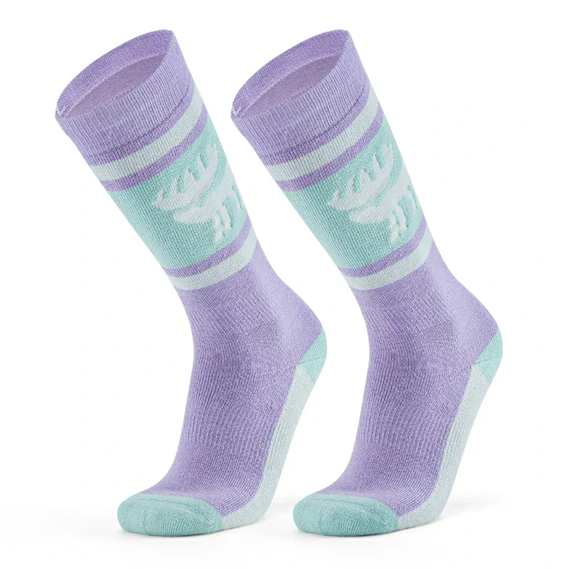 Qunature Wool Ski Socks Winter Warmth Shock Absorption for Skiing Comfort